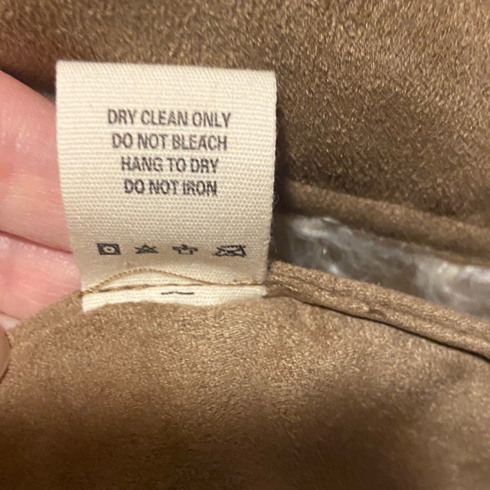 Stevie Suede Vegan Long Vest with Faux Fur Trim  Size Small - Picture 5 of 10